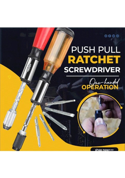 Push Çekme Cırcır Tornavida Seti 5&#39;te 1 Tornavida Biti Seti Söğretli Sürücü Bit Holder Cırcır Soket Vida Kiti Kahverengi (Yurt Dışından) fiyatları