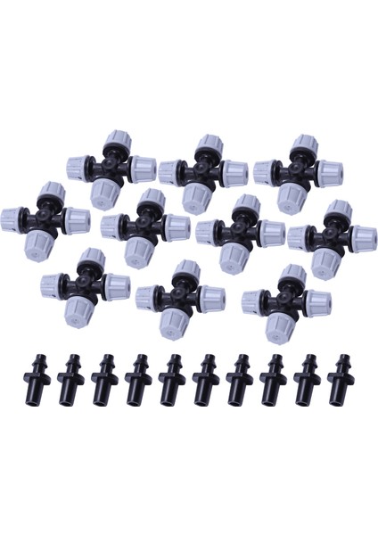 Sera Nemlendirici Tesisi Sisleme Çapraz Atomize Nozul Yağmurlama Tee (10 Adet) (Yurt Dışından)