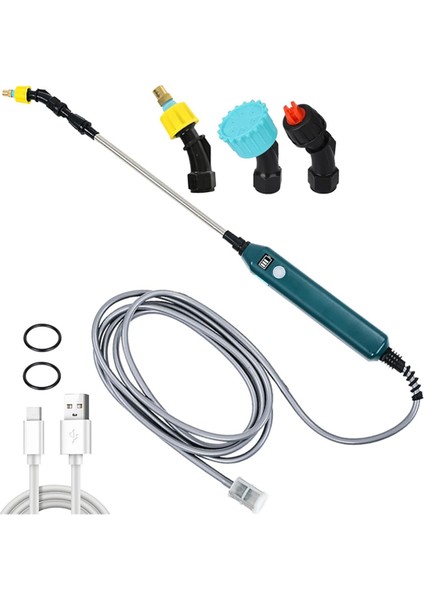 Pil ile Çalışan Sprey Çubuğu, Güç Göstergeli Elektrikli Sprey, 3 Nozul ve 16,4 Ft/5 M Hortum, Güç Göstergeli Sap (Yurt Dışından)