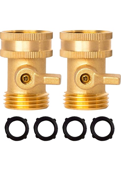 Pirinç Bahçe Hortumu Kapatma Vanası, 2 Paket 3/4 Inç Ağır Hizmet Tipi Prinç Bahçe Hortumu 4 Ekstra Pul ile Kapatma Vanası (Yurt Dışından)