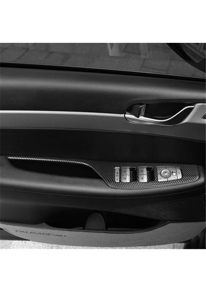 Hyundai Palisade Için 2022 2023 Araba Penceresi Cam Kaldırma Anahtarı Düğmesi Panel Kapak Döşeme Sticker Aksesuarları Abs Karbon Fiber (Yurt Dışından) indirimleri