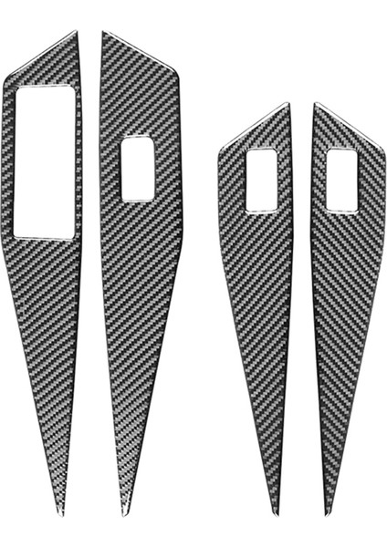 Vw Id.4 Için Id4 2021-2023 Lhd Karbon Fiber Araba Kapı Penceresi Cam Kaldırma Anahtar Düğmesi Döşeme Çerçevesi Dekat Kapak Çıkartması (Yurt Dışından)