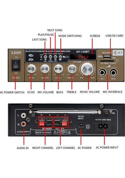 Ldzs Araba Amplifikatörü Bluetooth Amplifikatör Hoparlör Bluetooth Hoparlör Ev Kullanımı Için Araba Amplifikatörü Araba Amplifikatörü (Yurt Dışından) modelleri