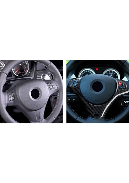 Karbon Fiber Tarzı Otomobil Iç Direksiyon Simidi Dekorasyon Kapağı Trim Kalıpları For-Bmw 3 Serisi M3 E90 E92 E93 2007-2011 (Yurt Dışından) fiyatları