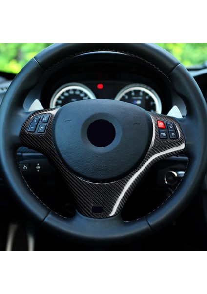 Karbon Fiber Tarzı Otomobil Iç Direksiyon Simidi Dekorasyon Kapağı Trim Kalıpları For-Bmw 3 Serisi M3 E90 E92 E93 2007-2011 (Yurt Dışından) modelleri