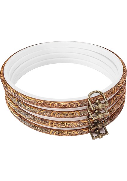 4 Parça 8.4 Inç Nakış Çemberleri Taklit Ahşap Ekran Çerçevesi Toplu Daire Nakış Çemberleri (Yurt Dışından)