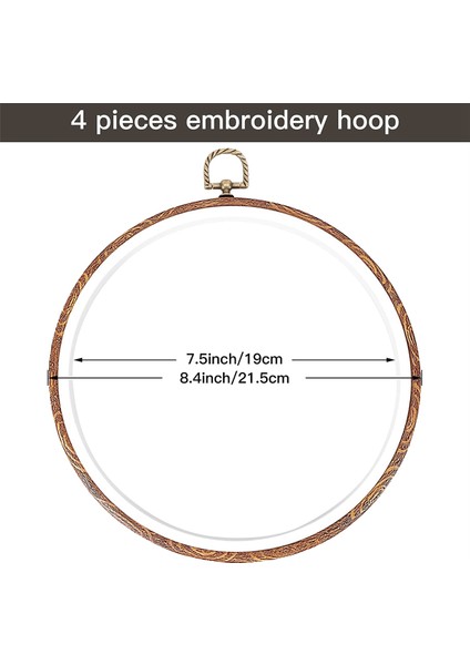 4 Parça 8.4 Inç Nakış Çemberleri Taklit Ahşap Ekran Çerçevesi Toplu Daire Nakış Çemberleri (Yurt Dışından) fiyatları