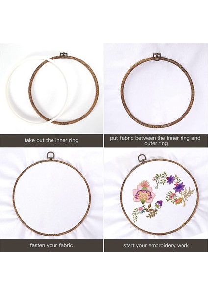 4 Parça 8.4 Inç Nakış Çemberleri Taklit Ahşap Ekran Çerçevesi Toplu Daire Nakış Çemberleri (Yurt Dışından) modelleri