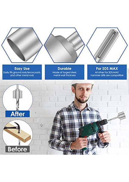 Rotaryhammer Matkap Topraklama Çubukları (2.56 Inç) Için Sds-Max Toprak Çubuk Sürücüsü, 65MM Ağır Hizmet Tipi Çelik Matkap Biti Sürücüsü (Yurt Dışından) indirimleri