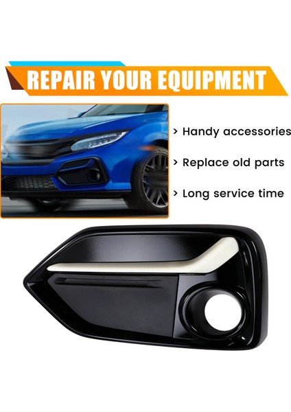 Sol Ön Tampon Sis Lambası Kapağı Döşeme Farları, Honda Civic Type R 2017-2021 Için Çerçeve Deliğini Kapsar (Yurt Dışından) indirimleri