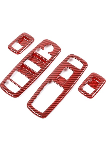 4pcs Kırmızı Karbon Fiber Araç Iç Pencere Asansör Trim Anahtar Panel Dodge Ram 2010-2017/ŞARJ Cihazı Durango 2011-2021 (Yurt Dışından)
