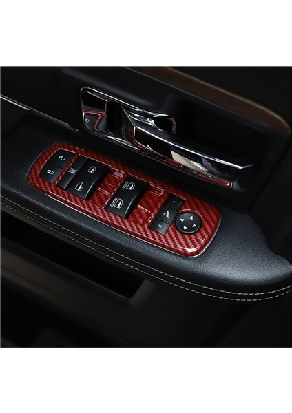 4pcs Kırmızı Karbon Fiber Araç Iç Pencere Asansör Trim Anahtar Panel Dodge Ram 2010-2017/ŞARJ Cihazı Durango 2011-2021 (Yurt Dışından) modelleri