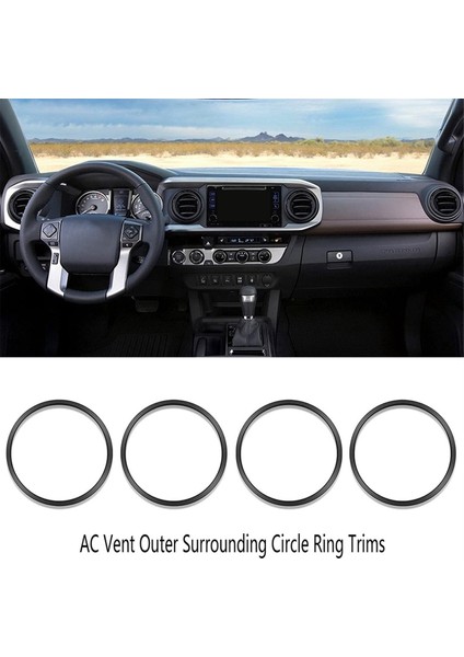 4pcs Siyah Araç Iç Havalandırma Dış Çevre Çevre Çevre Yüzük Toyota Tacoma 2016-2023 (Yurt Dışından) fiyatları