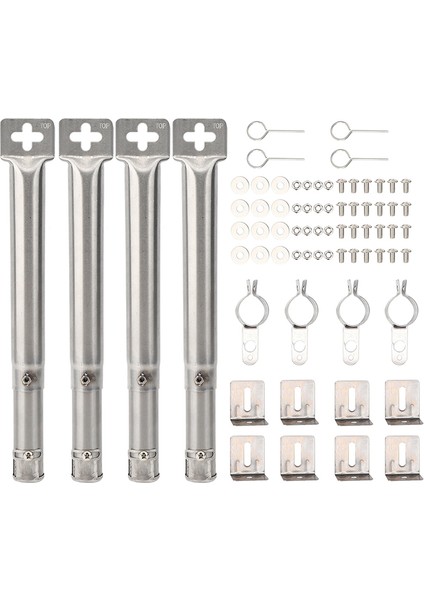 4 Adet Evrensel Ayarlanabilir Paslanmaz Çelik Bekü Gaz Izgara Yedek Düz Boru Tüp Brülör Bekü Aksesuarları (Yurt Dışından)