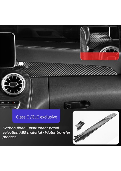 Araba Merkezi Kontrol Paneli Gösterge Tablosu Şeritleri Mercedes Benz C-Serisi W205 C180 C200 X253 GLC260 2015-2022 Abs Karbon (Yurt Dışından) indirimleri