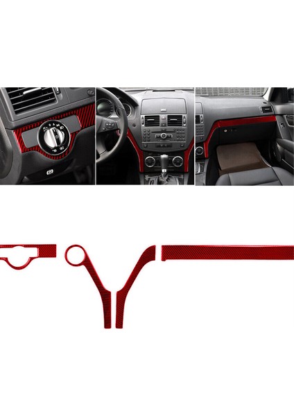 4pcs Mercedes-Benz C-Serisi W204 07-10 Için Kırmızı Karbon Fiber Gösterge Tablosu Kapak Trim (Yurt Dışından) indirimleri