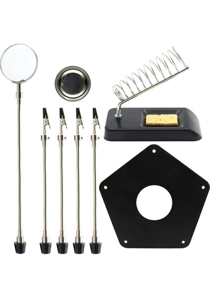 Lehimleme Üçüncü El Lehimleme Aleti Pcb Tutucu Lehimleme Demiri Standı, Lehimleme Için Esnek Metal Kollar Metal Taban (Yurt Dışından)