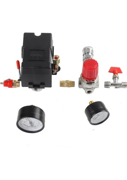 Hava Kompresörü Basınç Anahtarı Basıncı W/valf Kontrol Regülatörleri Ölçer 90-120PSI 4 Bağlantı Noktası Güvenlik Valfi Hava Kompresörü (Yurt Dışından) modelleri