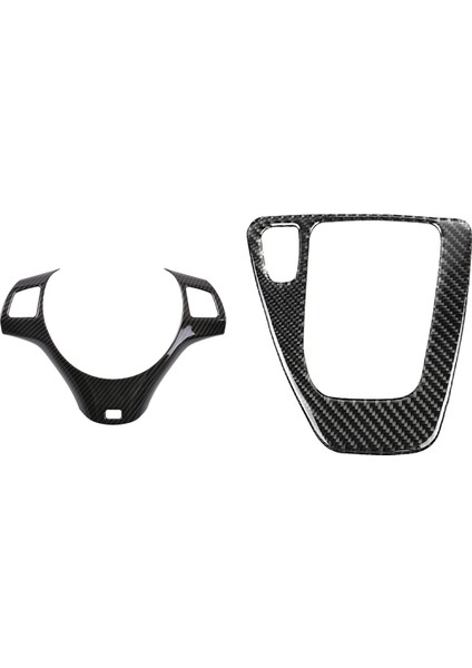 2 Pcs Araç Aksesuarları: 1 Pcs Merkez Kontrol Dişli Vites Paneli Dekoratif ve 1 Pcs Araç Direksiyon Simidi Dekorasyon Kapağı Döşeme (Yurt Dışından)