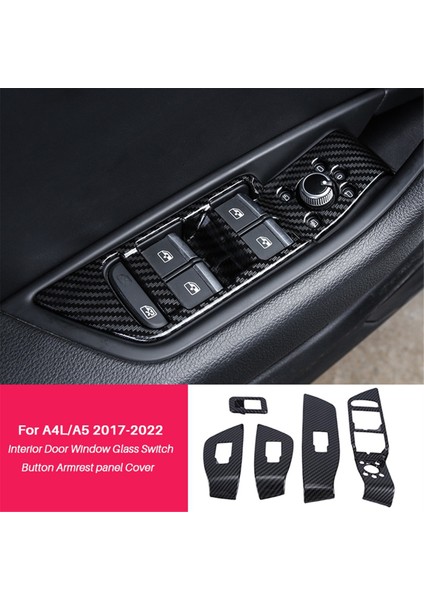 Audi A4L/A5 2017-2022 Iç Kapı Penceresi Cam Anahtar Düğmesi Kolçak Paneli Kapak Çıkartma Trim (Yurt Dışından)