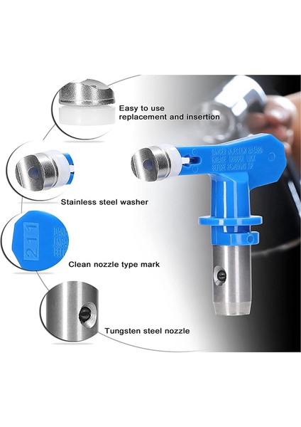 Havasız Püskürtücü Için Püskürtme Uçları, Tersinir Havasız Boya Püskürtme Nozulu Uçları 6 Parça 2 Parça Nozul Yuvaları ile (Yurt Dışından) indirimleri