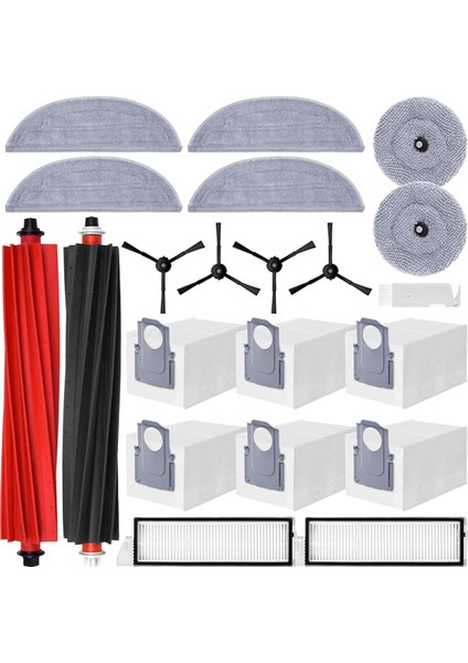 Roborock S8 Maxv Ultra Için Aksesuar Seti, Toz Torbaları Ana Silindir Fırçası Yan Fırçalar Filtre 6 Paspas Bezi, Vakum Aksesuarları (Yurt Dışından)
