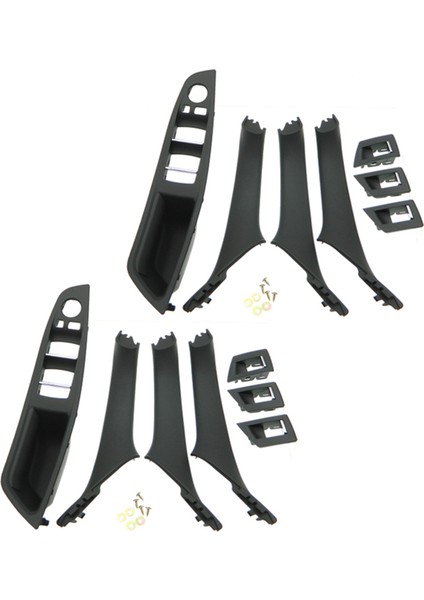 2 Set Rhd Araba Iç Kapı Tutucu Iç Kapı Paneli -Bmw 5 Serie F10 F11 520 525 Siyah Için (Yurt Dışından)