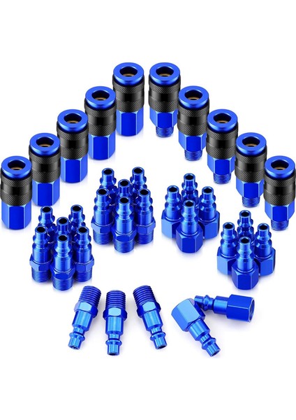 35 Adet Hava Hortum Bağlantıları 1/4inch Npt Alüminyum Hava Kuplörü ve Fiş Kiti Hava Alet Bağlantıları Ağır Dereceli Hava Bağlantıları (Yurt Dışından)