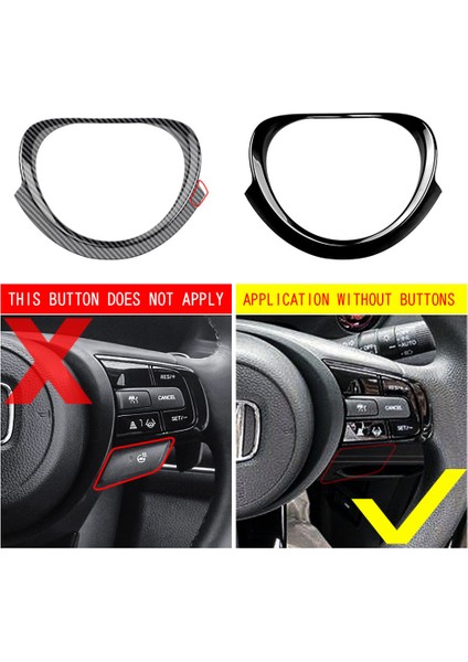 Honda Vezel Hr-V Hrv 2021 2022 Iç Araç Direksiyon Simidi Panel Kapak Kaplama Dekorasyon Çerçevesi Parlak Siyah (Yurt Dışından) indirimleri