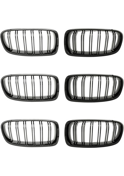 3 Çift Parlak Siyah Araba Ön Böbrek Izgara Izgarası For-Bmw 3 Serisi F30 F31 F35 2012-2018 (Yurt Dışından)