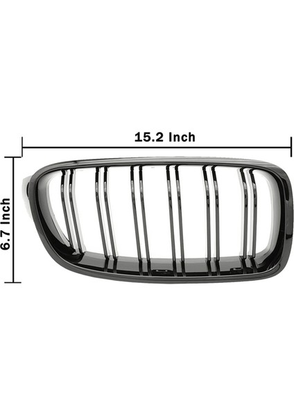3 Çift Parlak Siyah Araba Ön Böbrek Izgara Izgarası For-Bmw 3 Serisi F30 F31 F35 2012-2018 (Yurt Dışından) fırsatları