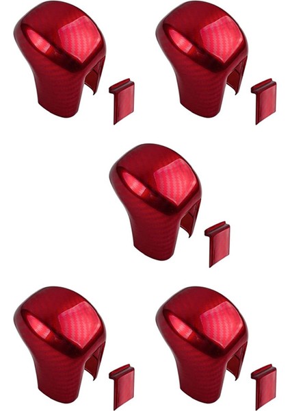 5x Dişli Vites Değiştirme Kapağı Abs Honda Civic Sedan Için Kırmızı Karbon Fiber Değiştirme Kolu Değiştirme 2020 2019 2018 2017 2016 (Yurt Dışından)