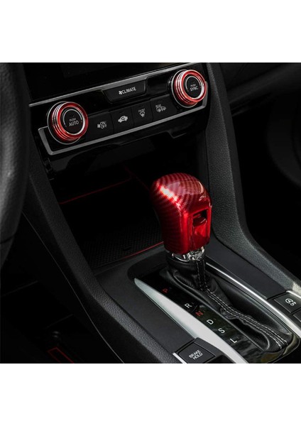 5x Dişli Vites Değiştirme Kapağı Abs Honda Civic Sedan Için Kırmızı Karbon Fiber Değiştirme Kolu Değiştirme 2020 2019 2018 2017 2016 (Yurt Dışından) modelleri