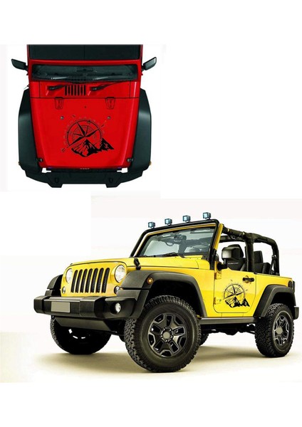 3pcs Araba Off-Road Suv Yan Gövde Çıkartması Pusula Mountain Çıkartma Suv Off-Road Jeep Su Geçirmez Ford (Yurt Dışından) fiyatları