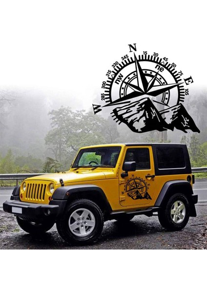 3pcs Araba Off-Road Suv Yan Gövde Çıkartması Pusula Mountain Çıkartma Suv Off-Road Jeep Su Geçirmez Ford (Yurt Dışından) indirimleri