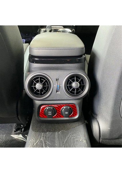 Karbon Fiber Arka Hava Outlet Koltuğu Koltuk Box Şarj Tapası Dekoratif Kapak Kia Stinger Için Iç Çıkartma 2018-2023 (Yurt Dışından) modelleri