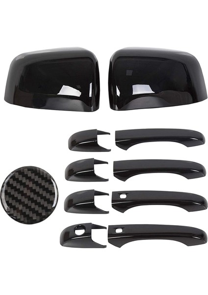 Ayna Kapakları + Kapı Kolu Kapakları Iç Kapak Karbon Fiber Merkezi Kontrol 4WD Anahtar Düğmesi Kapağı Çıkartma Döşeme (Yurt Dışından)