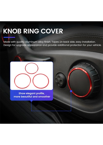 3pcs Araba Koltuğu Ayar Anahtarı Düğme Halkası Kapağı Trim Mercedes Için Kırmızı Benz A B Gla Cla Sınıf W176 W117 W246 C117 A180 (Yurt Dışından) fırsatları