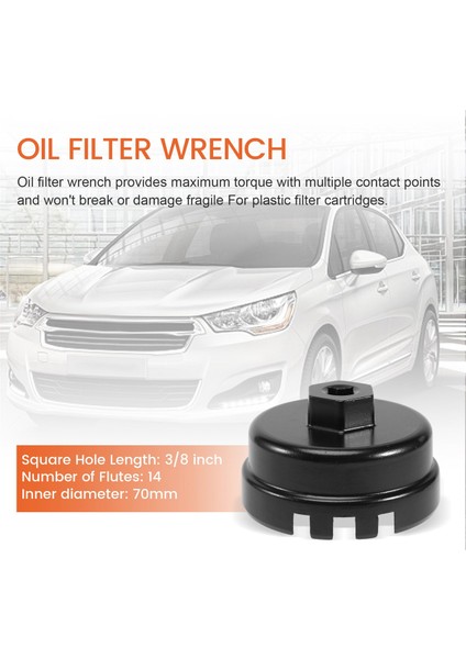 3/8inch 14 Flüt Yağ Filtresi Anahtarı Kapak Gövde Aracı Toyota Corolla Prius Rav4 Tundra Scion Lexus CT200H (Yurt Dışından) fırsatları