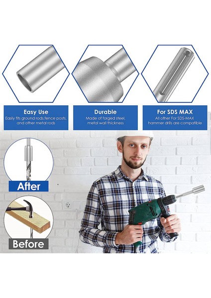 2x Sds-Max Toprak Çubuk Sürücüsü, 30MM Ağır Hizmetli Çelik Matkap Bit Sürücüsü, Rotaryhammer Matkap Topraklama Çubukları (1.18 Inç) (Yurt Dışından) modelleri