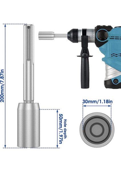2x Sds-Max Toprak Çubuk Sürücüsü, 30MM Ağır Hizmetli Çelik Matkap Bit Sürücüsü, Rotaryhammer Matkap Topraklama Çubukları (1.18 Inç) (Yurt Dışından) fırsatları