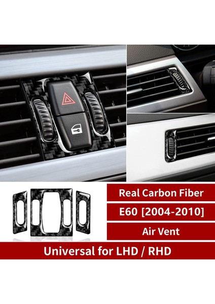 Araba Merkezi Konsol Klima Ac Havalandırma Kapağı Çıkartma Karbon Fiber Trim -Bmw 5 Serisi E60 2004-2010 Aksesuarlar (Yurt Dışından) modelleri