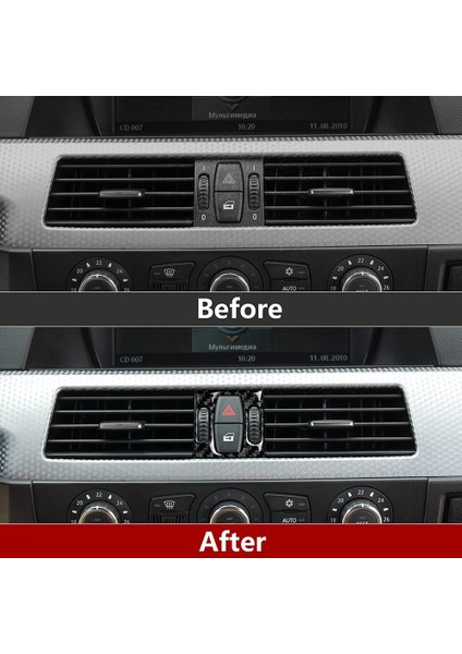 Araba Merkezi Konsol Klima Ac Havalandırma Kapağı Çıkartma Karbon Fiber Trim -Bmw 5 Serisi E60 2004-2010 Aksesuarlar (Yurt Dışından) fırsatları