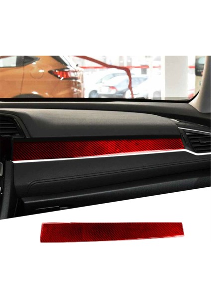 Abs Kırmızı Karbon Fiber Copilot Gösterge Tablosu Panel Kapak Honda Civic 10. Gen 2016 2017 2018 2019 (Lhd) Için Trim Dekor Etiketi (Yurt Dışından) fiyatları