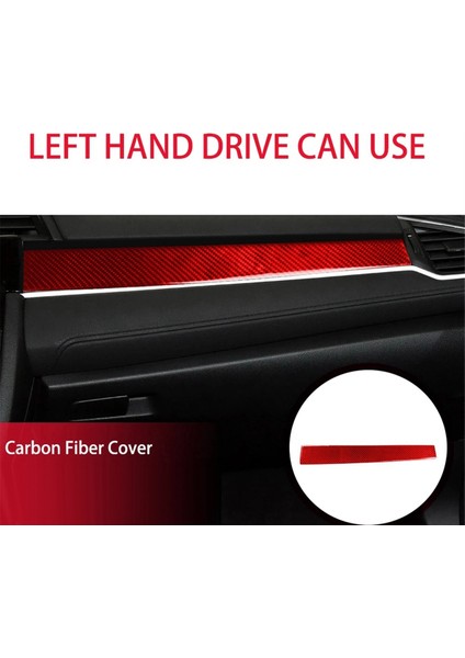 Abs Kırmızı Karbon Fiber Copilot Gösterge Tablosu Panel Kapak Honda Civic 10. Gen 2016 2017 2018 2019 (Lhd) Için Trim Dekor Etiketi (Yurt Dışından) modelleri