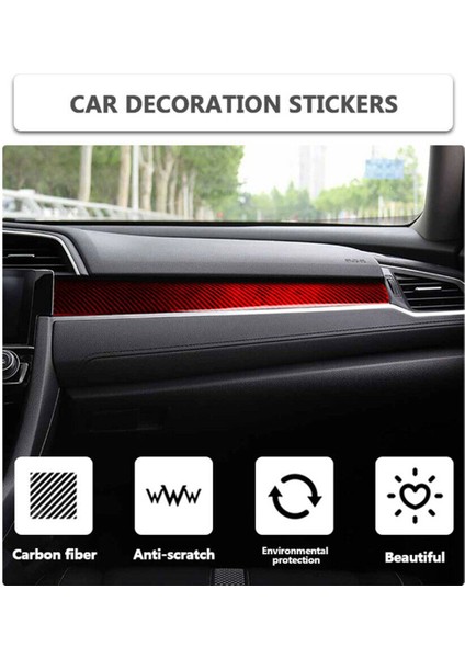 Abs Kırmızı Karbon Fiber Copilot Gösterge Tablosu Panel Kapak Honda Civic 10. Gen 2016 2017 2018 2019 (Lhd) Için Trim Dekor Etiketi (Yurt Dışından) fırsatları