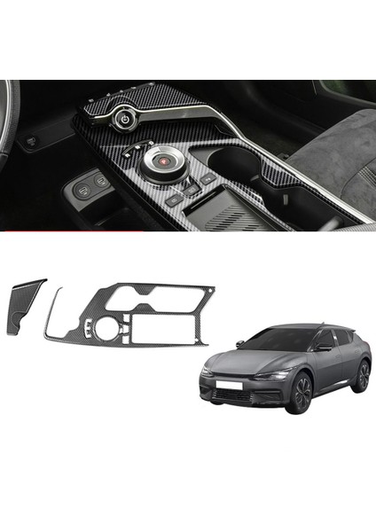 2pcs Araç Karbon Fiber Merkezi Konsol Dişli Vites Paneli Su Kupası Tutucu Dekorasyon Kapağı Kıa Ev6 2021 2022 Lhd (Yurt Dışından) fiyatları