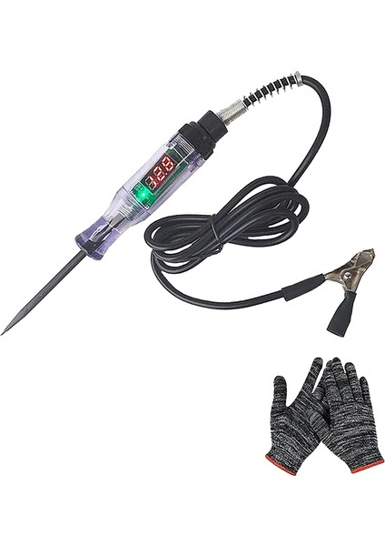 Araba Kamyonu Devre Test Kalemi, Devre Test Cihazı, 6V/12V/24V Dc Eldivenli Dijital Otomotiv Test Işığı (Yurt Dışından)