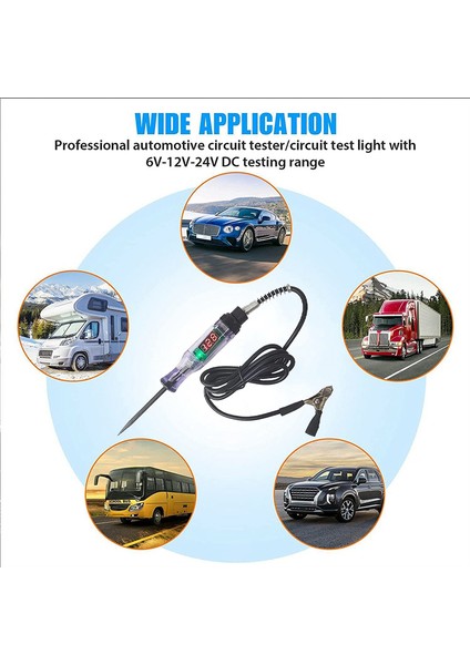 Araba Kamyonu Devre Test Kalemi, Devre Test Cihazı, 6V/12V/24V Dc Eldivenli Dijital Otomotiv Test Işığı (Yurt Dışından) fiyatları