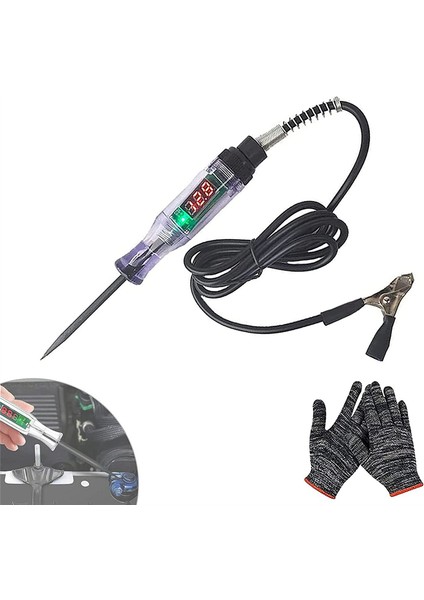 Araba Kamyonu Devre Test Kalemi, Devre Test Cihazı, 6V/12V/24V Dc Eldivenli Dijital Otomotiv Test Işığı (Yurt Dışından) fırsatları